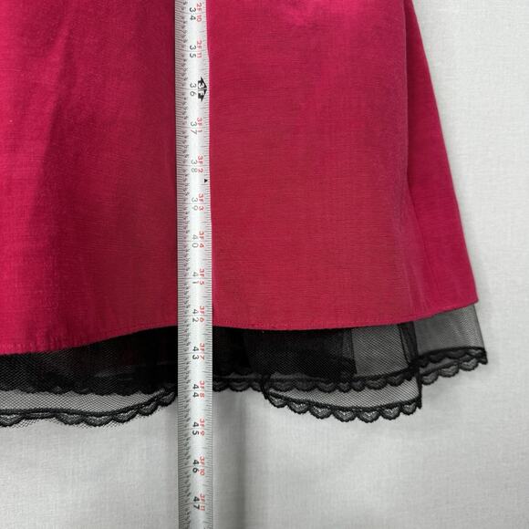 Vintage Scott McClintock Women Dress 6 Pink Velvet Taffeta Midi Off Shoulder 80s - Picture 5 of 14